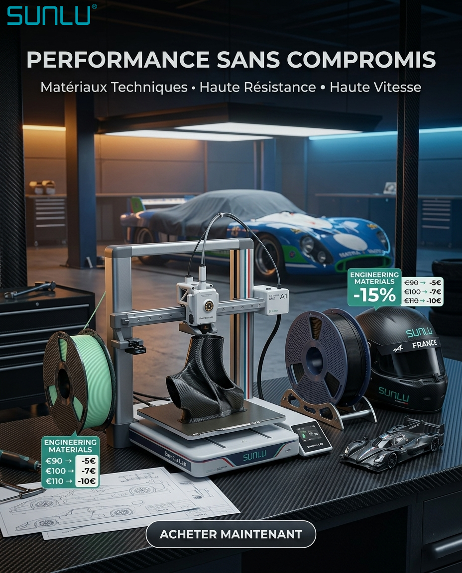 SUNLU FR Facebook ad: Vitesse + précision = performance maximale