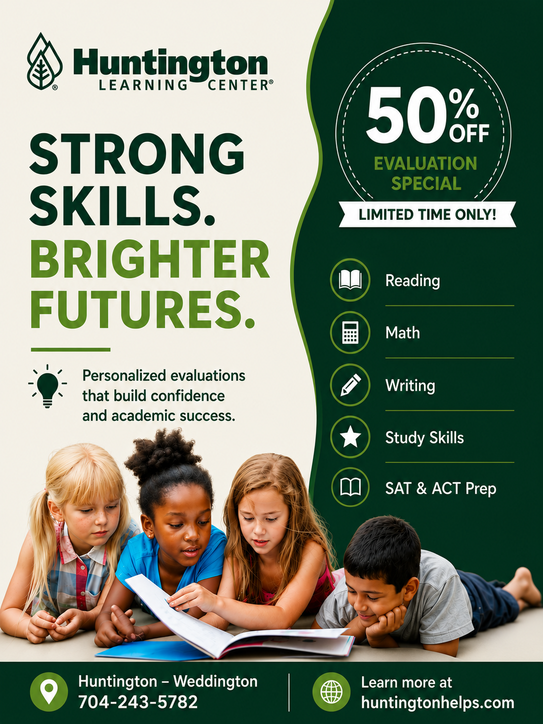 Huntington Learning Center Facebook ad: Academic Tutoring - Summer Special