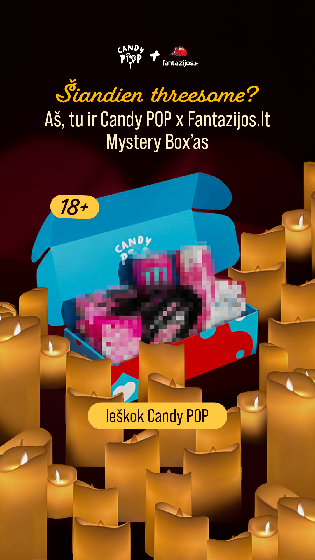Candy POP Facebook ad: Imk, kol karšta