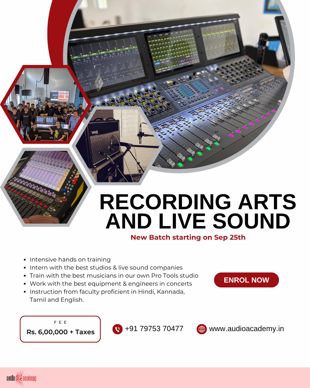 Audio Academy Facebook ad: Sound Engineering