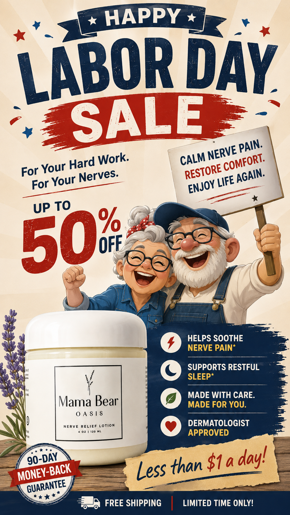 Mama Bear Oasis Facebook ad: Say Goodbye to Neuropathy Pain