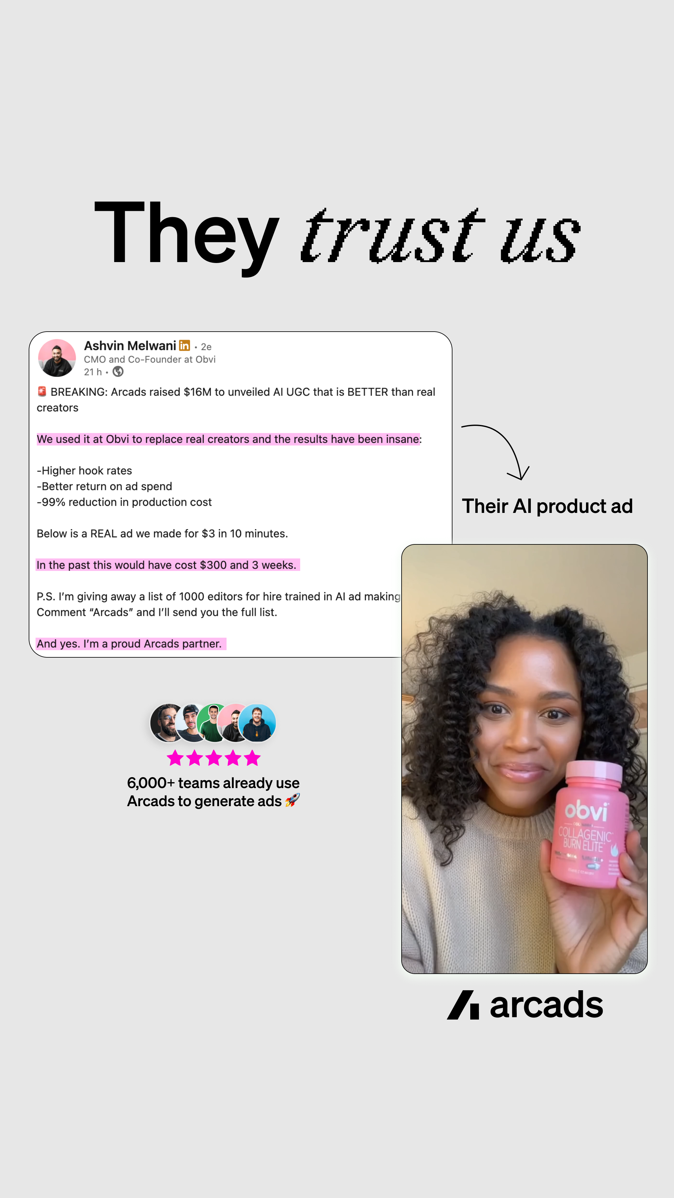 Arcads AI Facebook ad