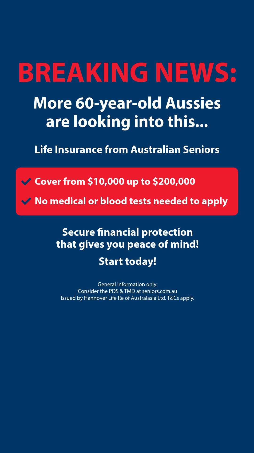 Australian Seniors Insurance Agency Facebook ad