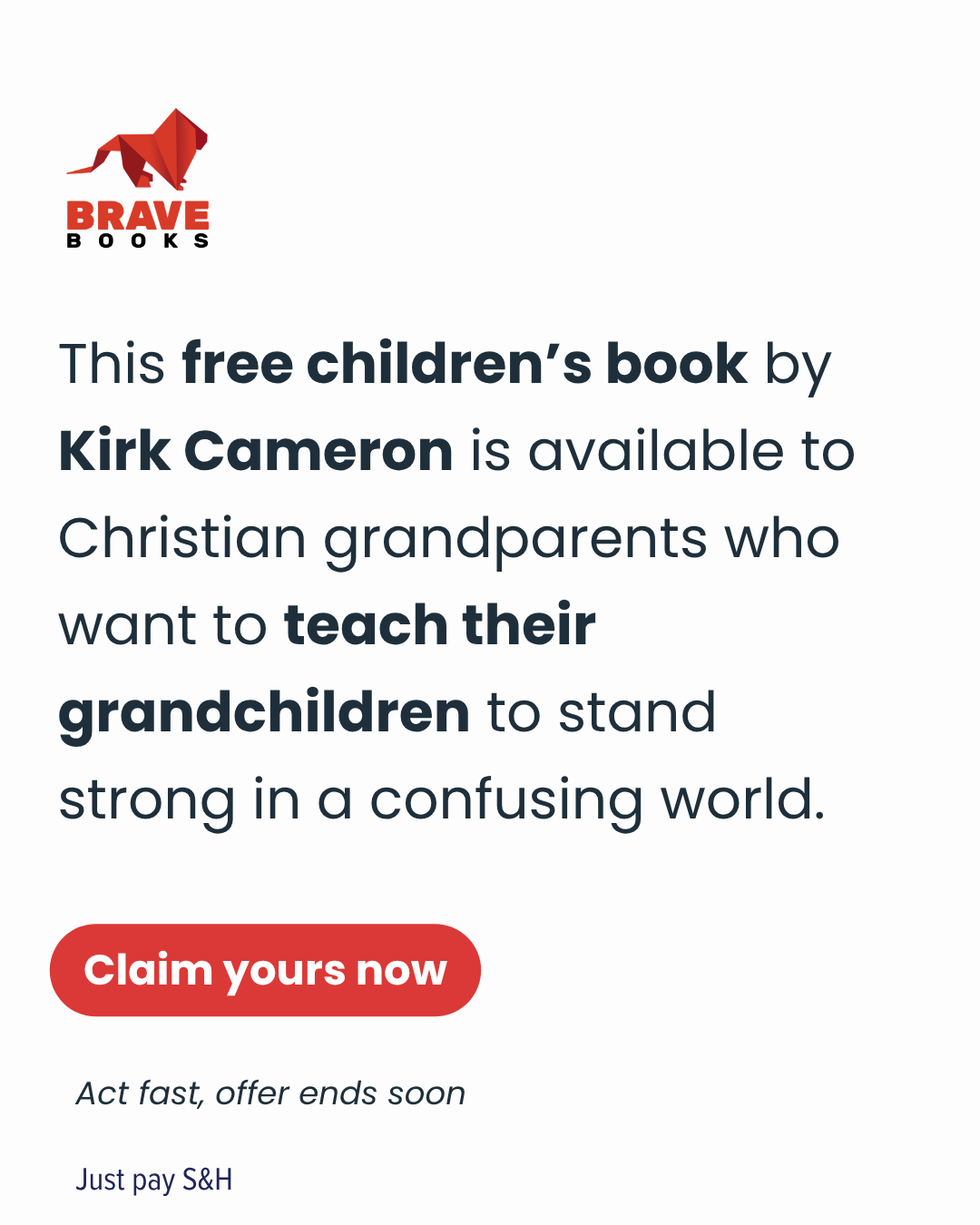 BRAVE Books Facebook ad: Get Your First Book Free