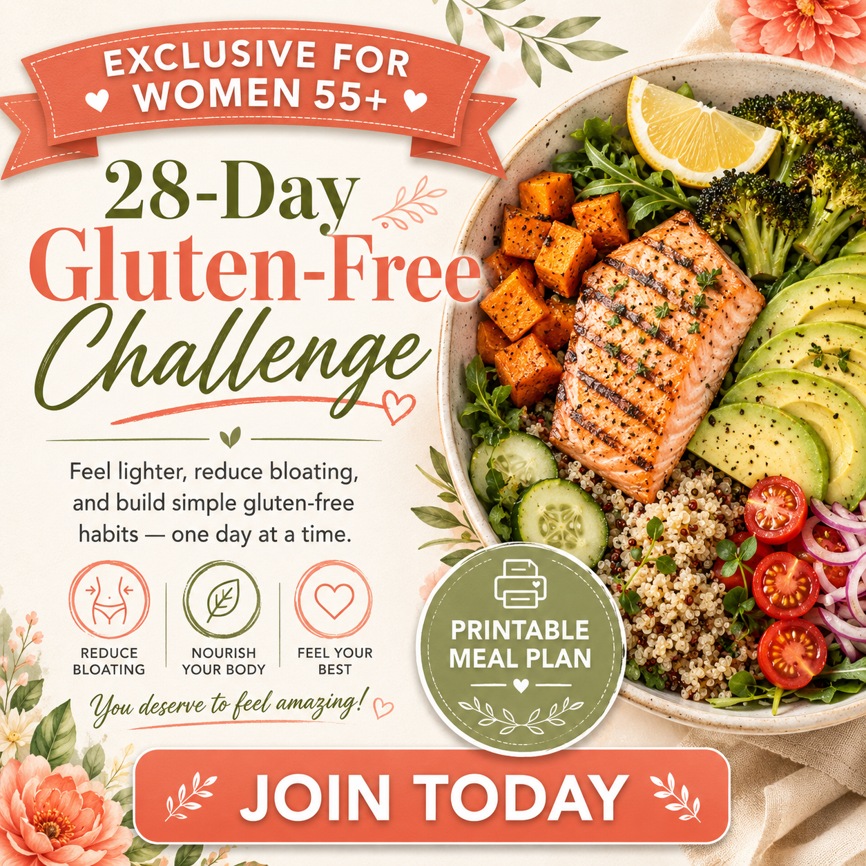 ZeroGluten Chef Facebook ad: Start Your 28-Day Gluten-Free Challenge