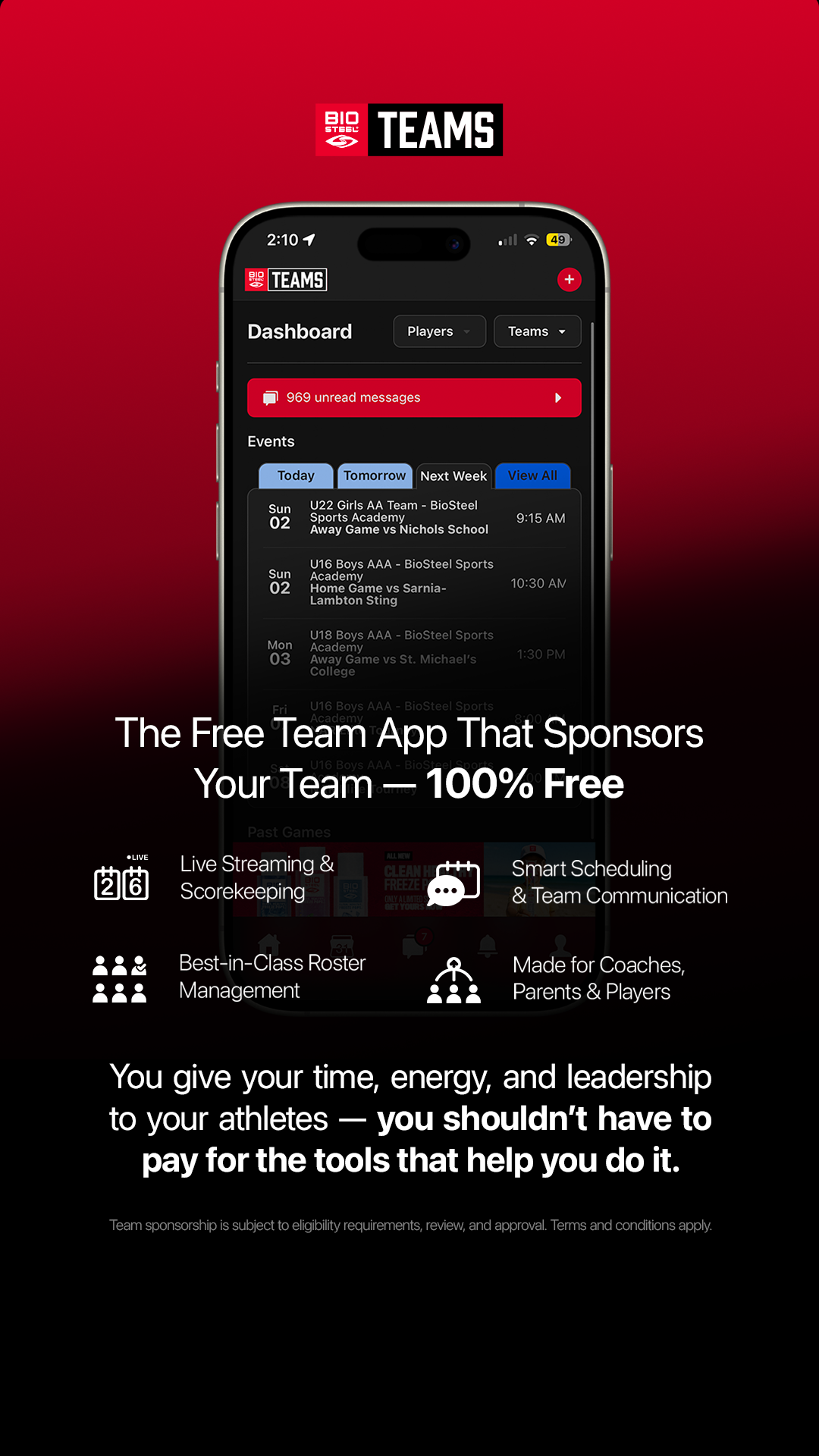 BioSteel Teams Facebook ad from May 6, 2026