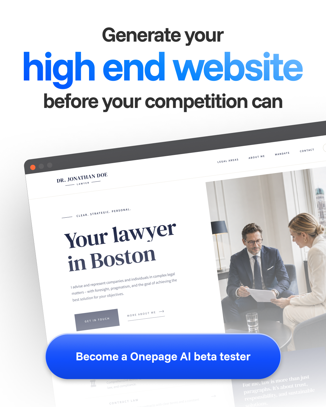 Onepage Facebook ad