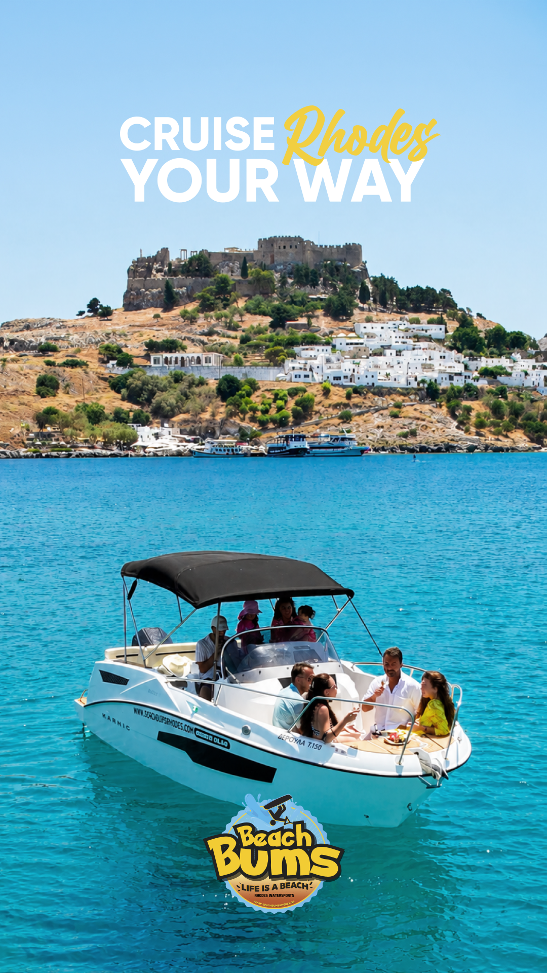 Beach Bums Water Sports Rhodes Facebook ad: Chat with us
