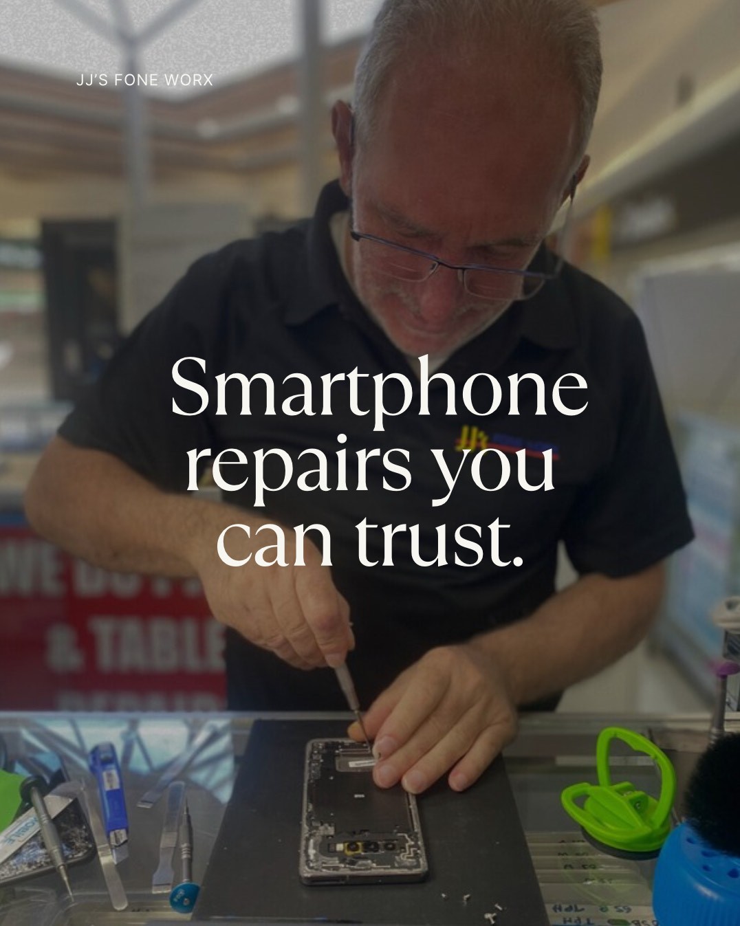 JJ's Fone Worx Facebook ad: WHO ARE WE?