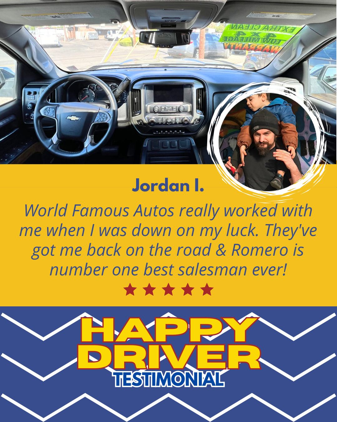 World Famous Autos Facebook ad: Medford's Largest Independent Used Car Dealership
