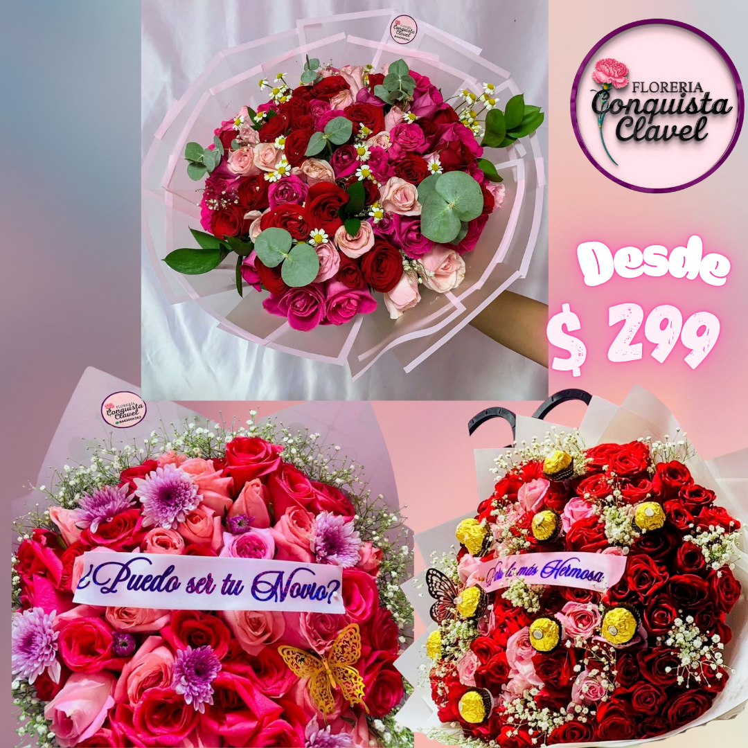 Florería Conquista Clavel Facebook ad: ¡Sorprende en su trabajo ahora!