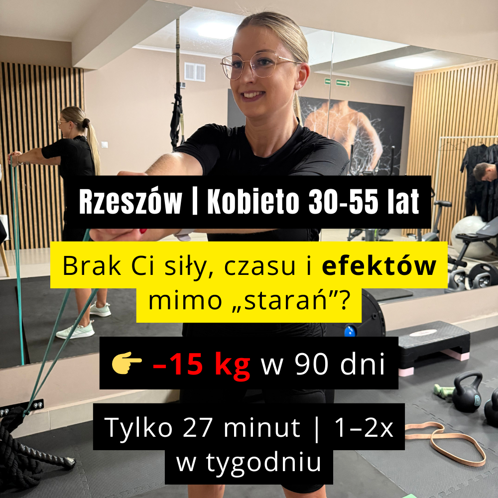 Luksusems - Trening EMS Rzeszów Facebook ad: Pierwsze spotkanie z treningiem EMS, 0 zł dla 4 kobiet z…