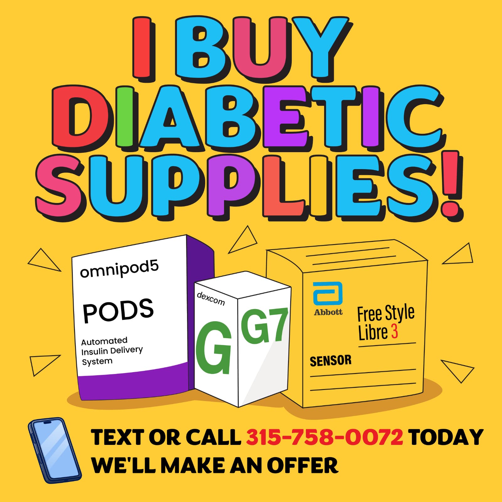 Cash for Diabetic Supplies Facebook ad: Get Paid for Unused Supplies Today