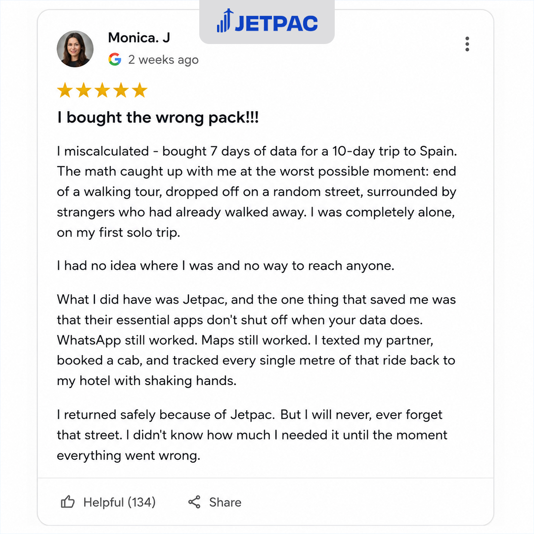 Jetpac Facebook ad