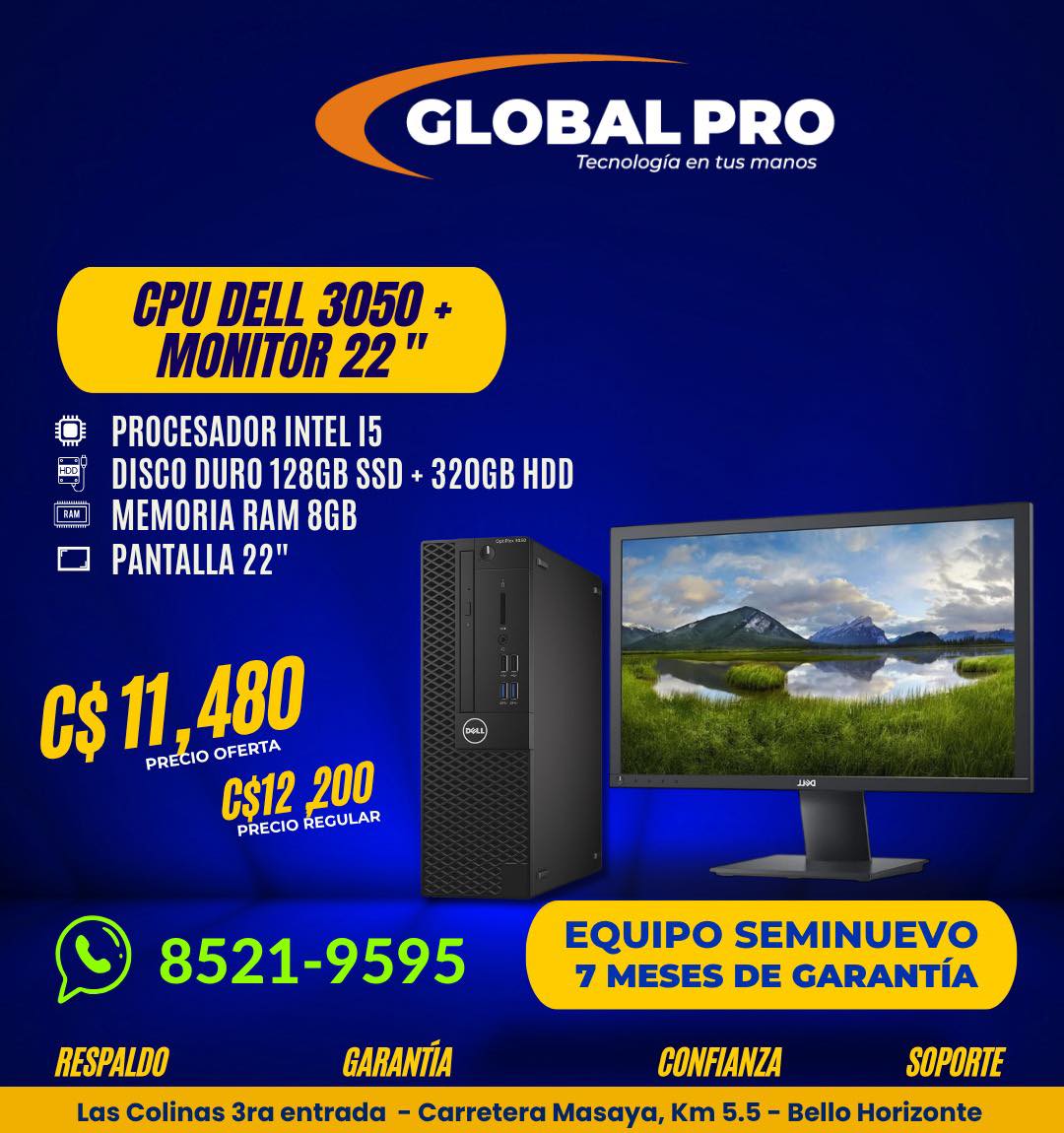 GlobalPro Nicaragua Facebook ad: ADQUIERE TU LAPTOP SEMINUEVA HASTA CON 12 MESES…