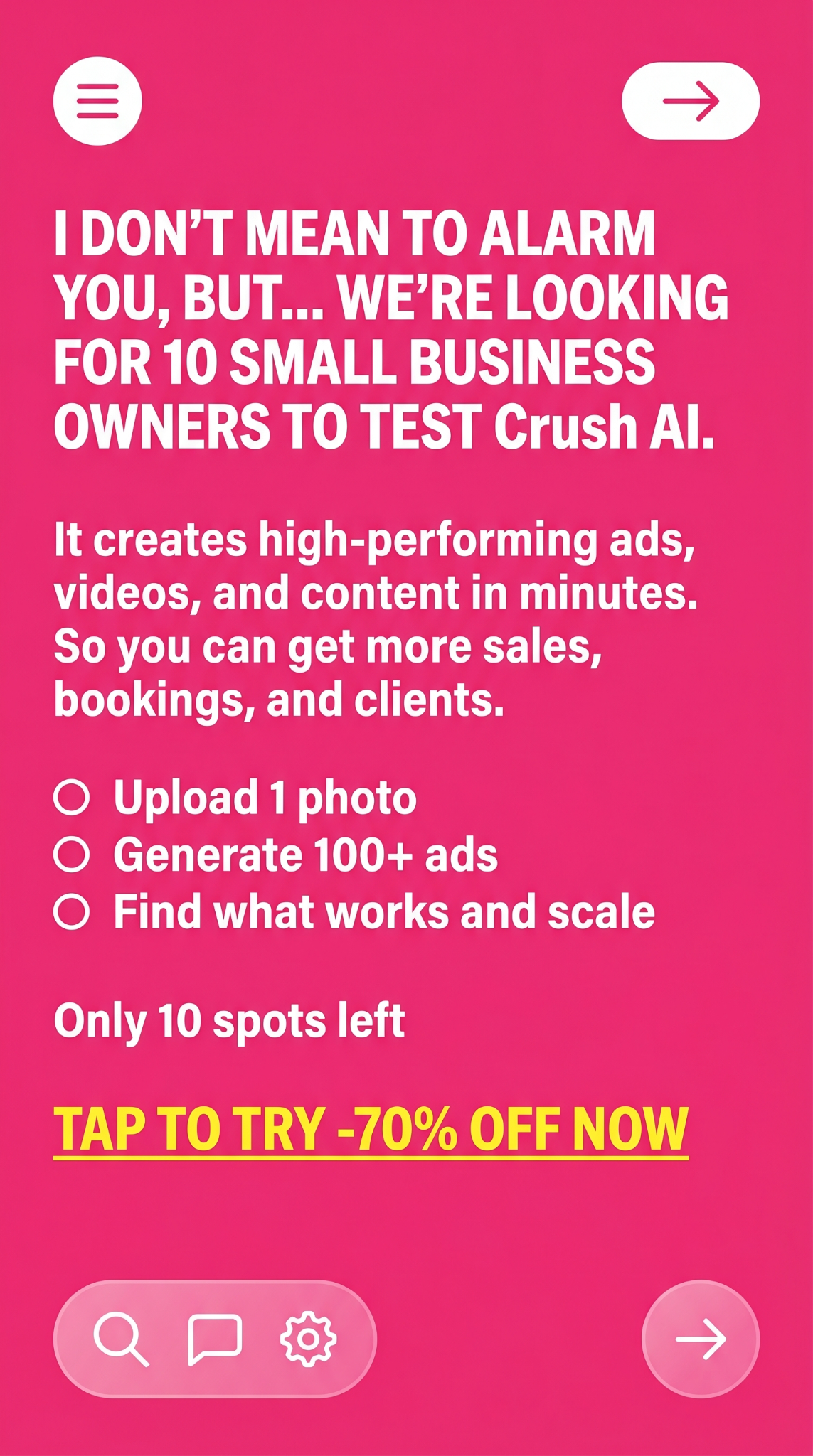 trycrush.ai Facebook ad