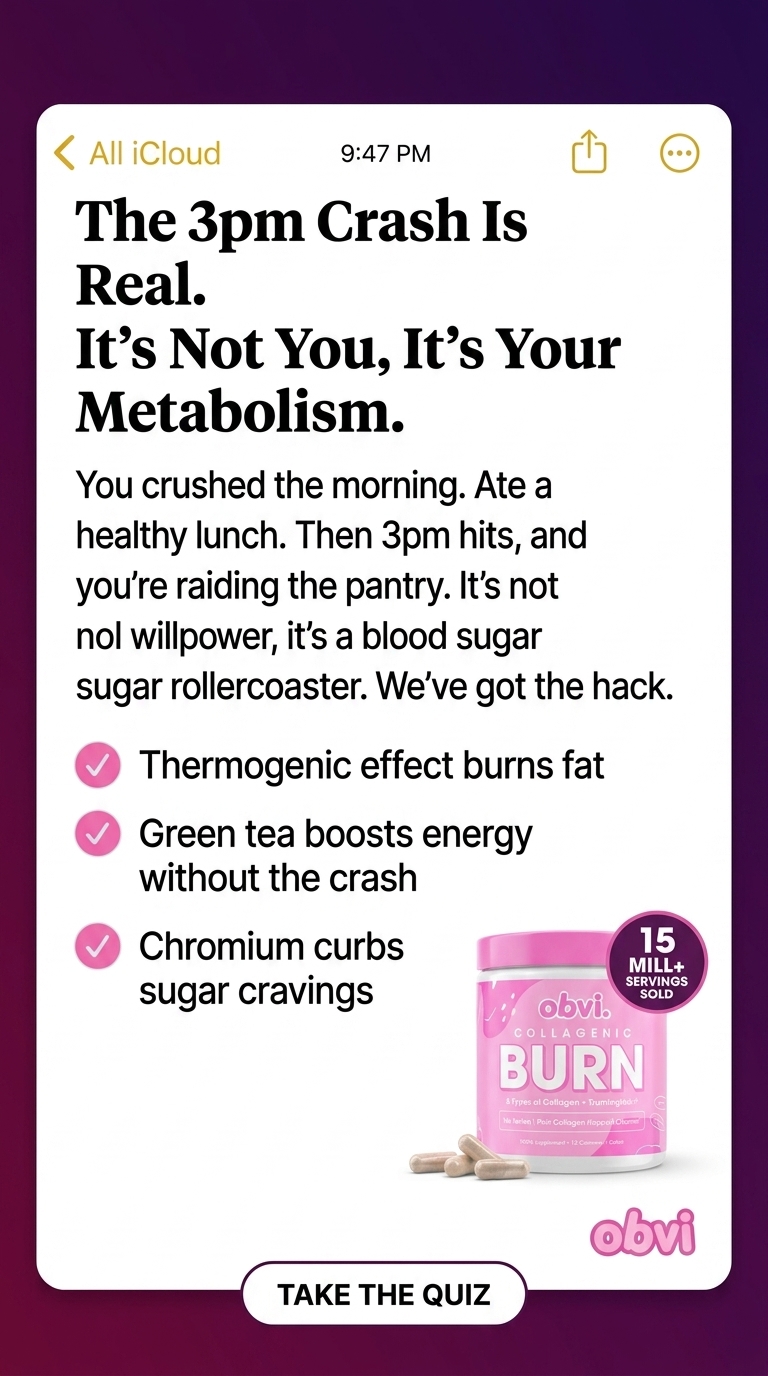 Obvi Health Facebook ad