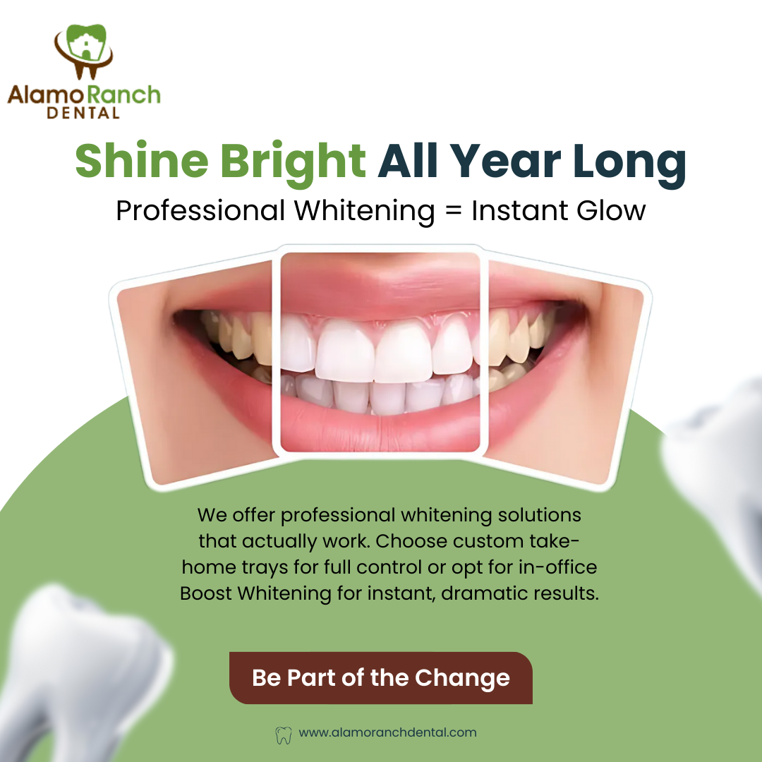 Alamo Ranch Dental Facebook ad: Brighten Your Smile with Professional Teeth Whitening!