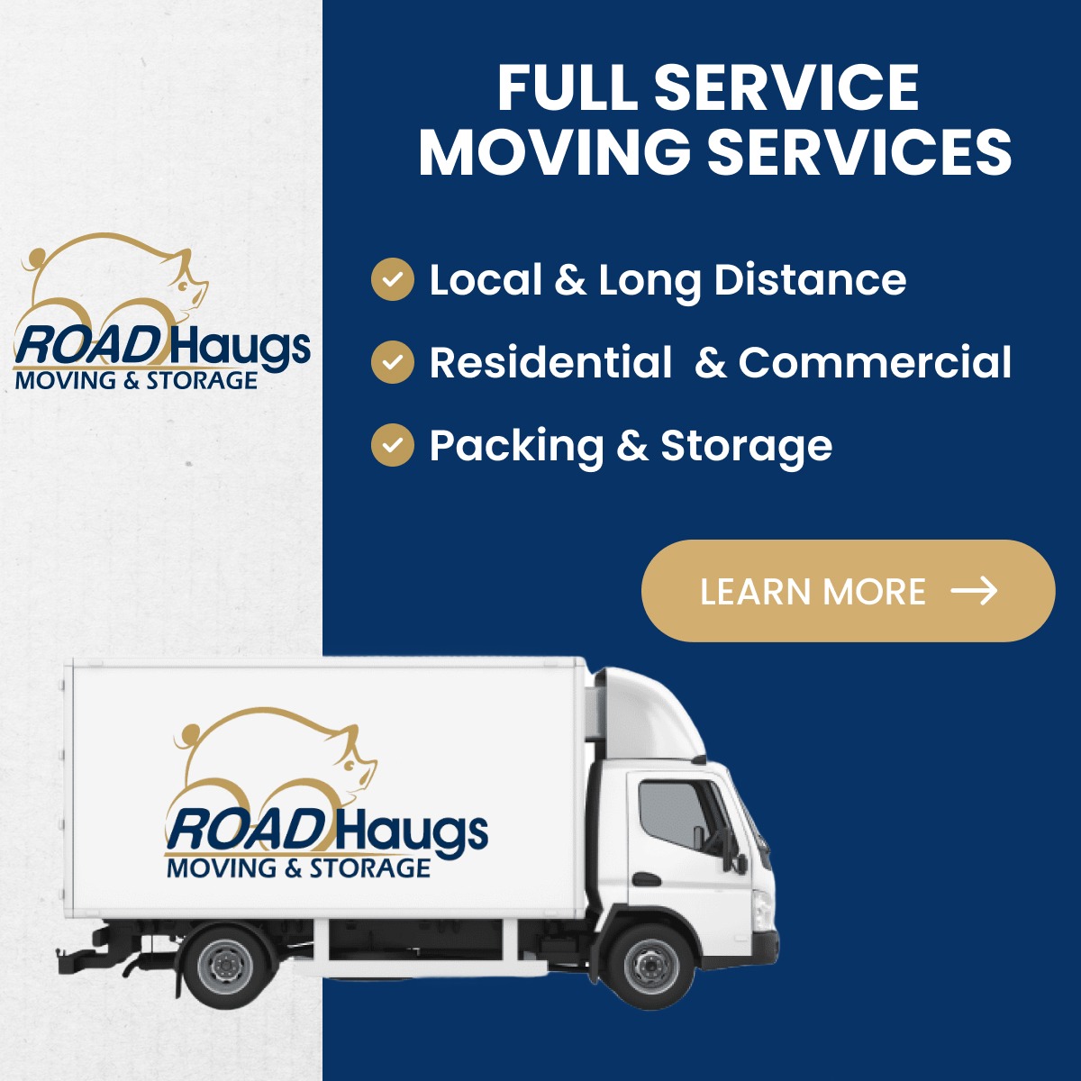 Road Haugs Moving & Storage Facebook ad: Highest-Rated Movers in Charlotte!