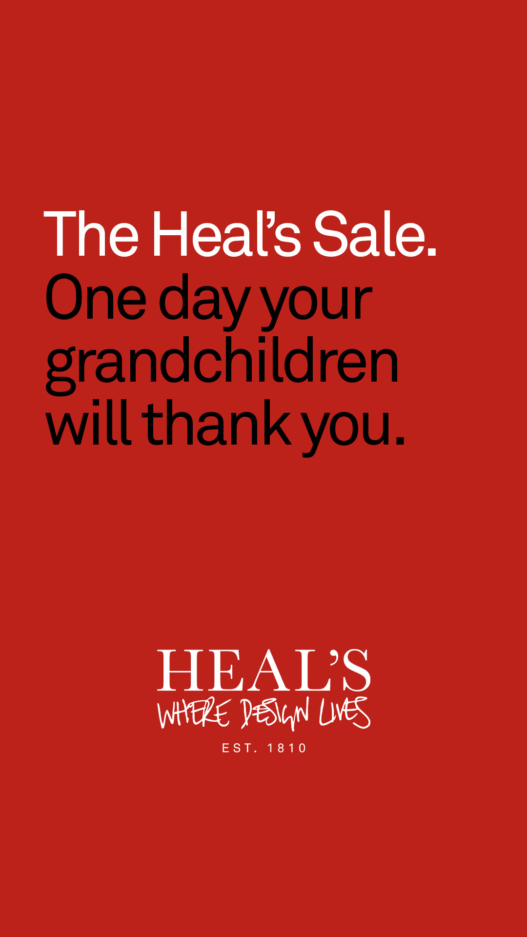 Heal's Facebook ad