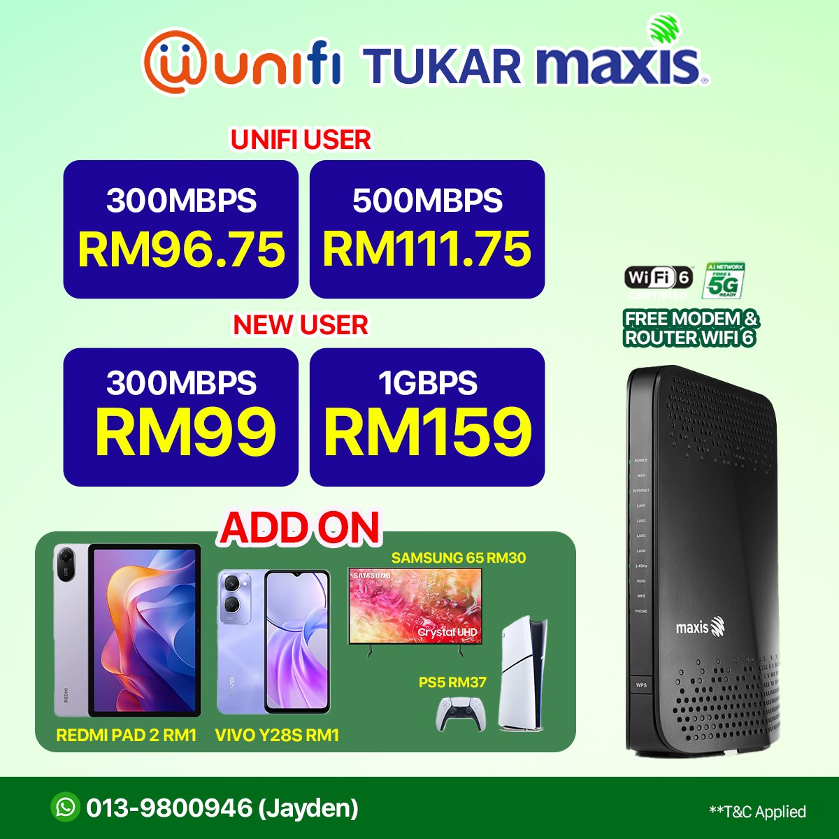 Maxis Home Fibre by Jacky Facebook ad