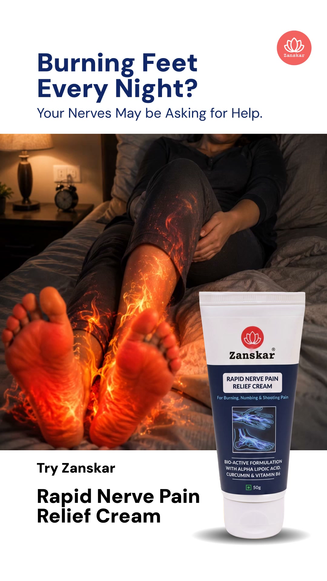Zanskar: Muscle & Joint Relief Facebook ad: Relief From Diabetic Nerve Pain