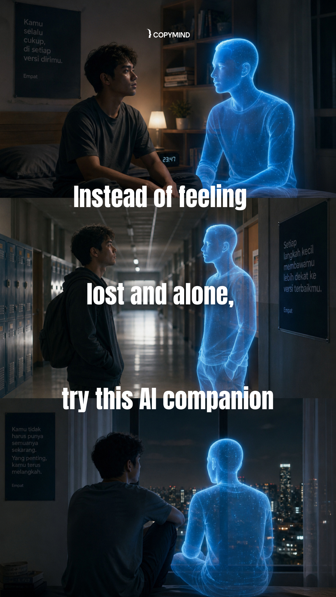 Copymind: AI twin for sel-reflection Facebook ad