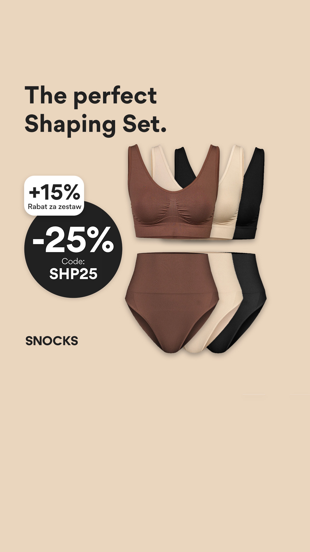 Snocks Facebook ad: Wyszczuplający zestaw teraz -25%