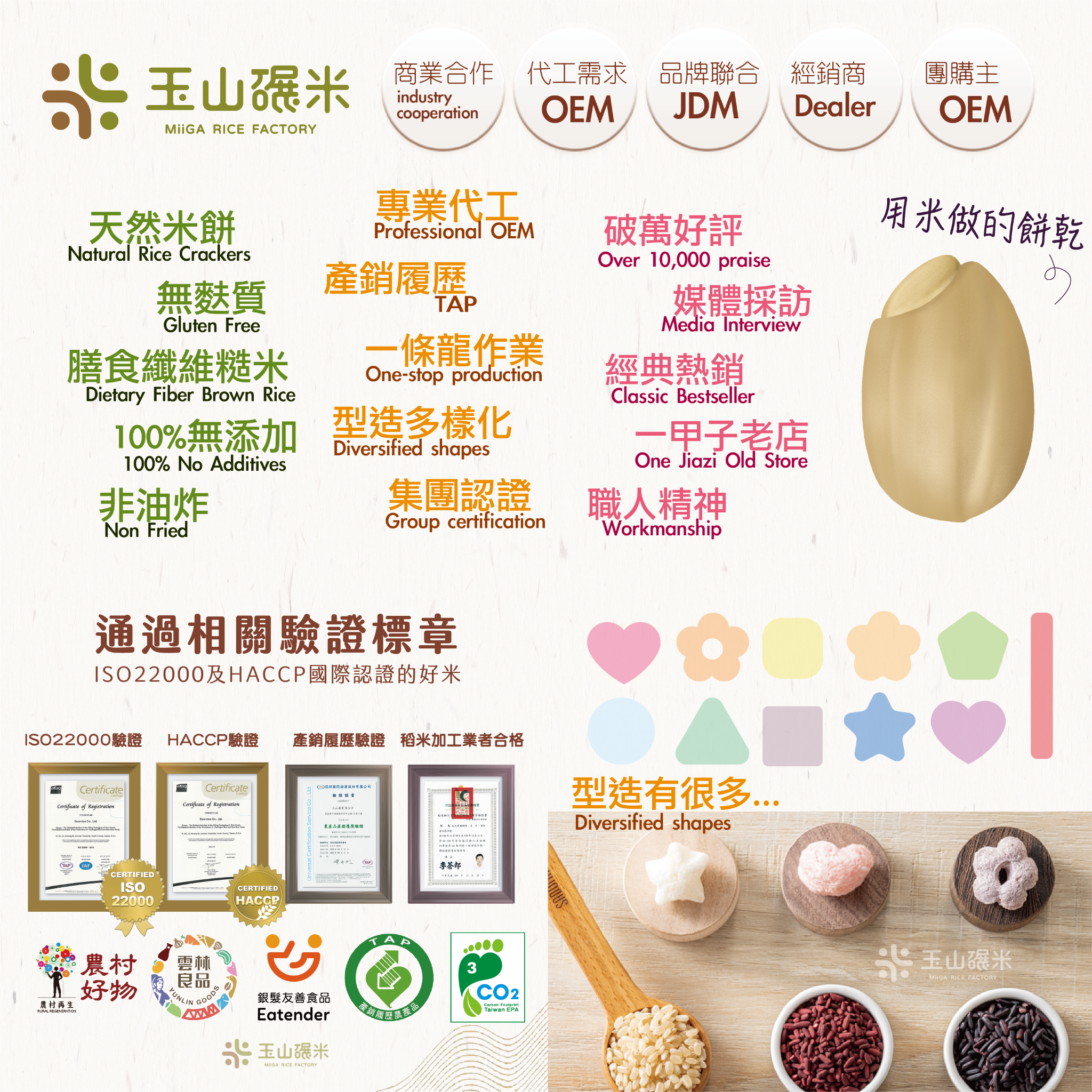 玉山碾米「醬好糠」 Facebook ad: 台灣自有工廠,一甲子碾米工廠