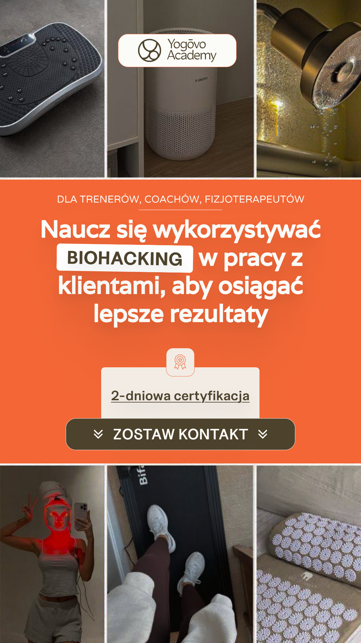 Yogovo studio Facebook ad: Biohacking to nie trend.
