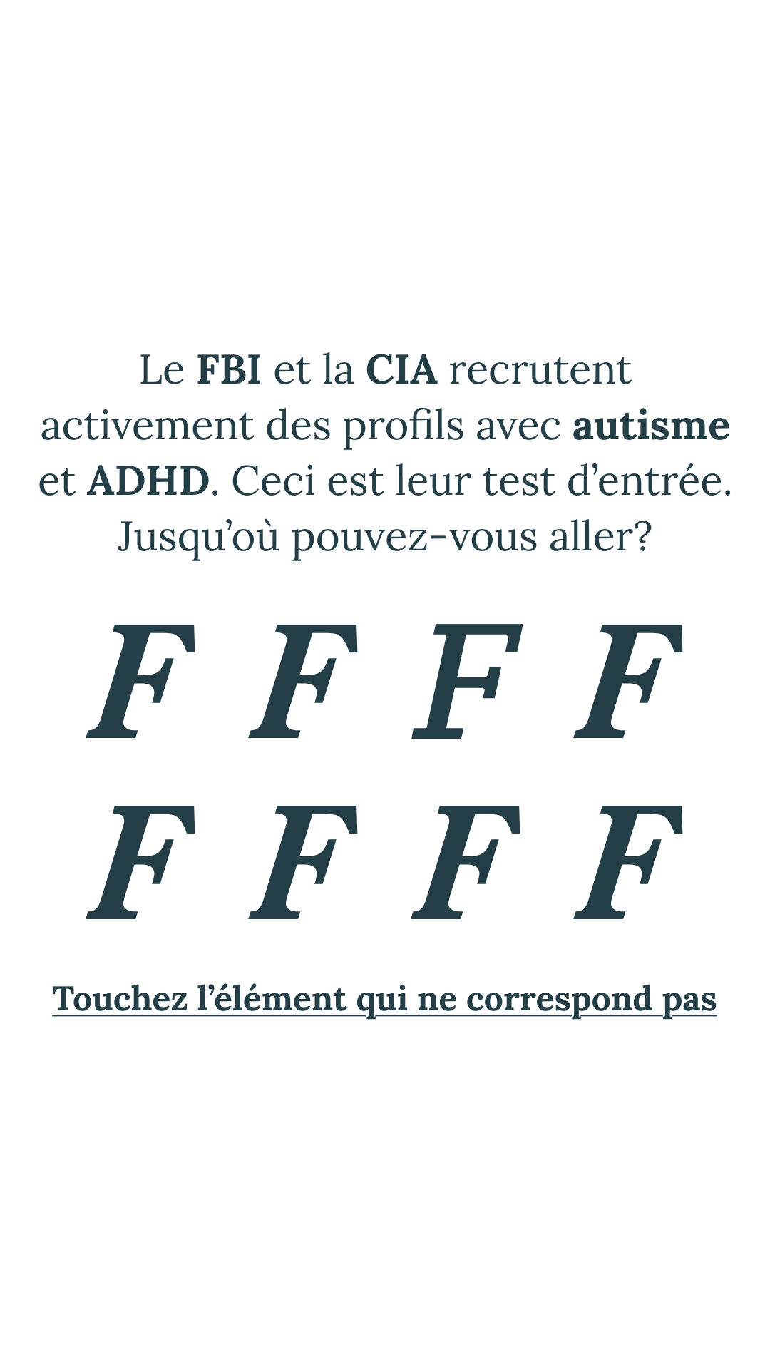 International IQ test Facebook ad