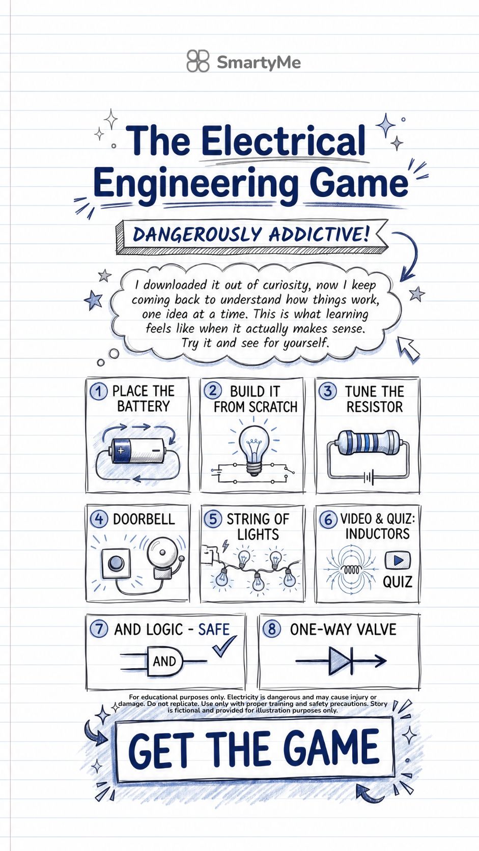 SmartyMe: Engineering Thinking Lab Facebook ad: Replace scrolling with addictive Engineering lessons
