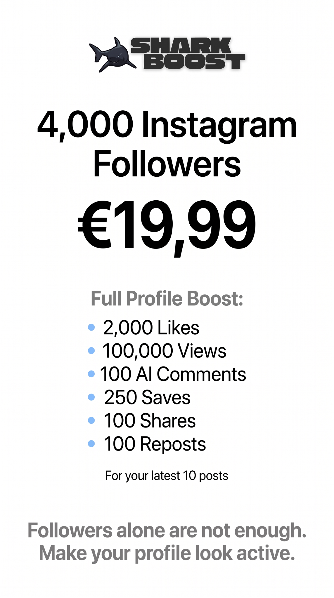 Sharkboost Facebook ad: SharkBoost - Boost Your Social Media Presence