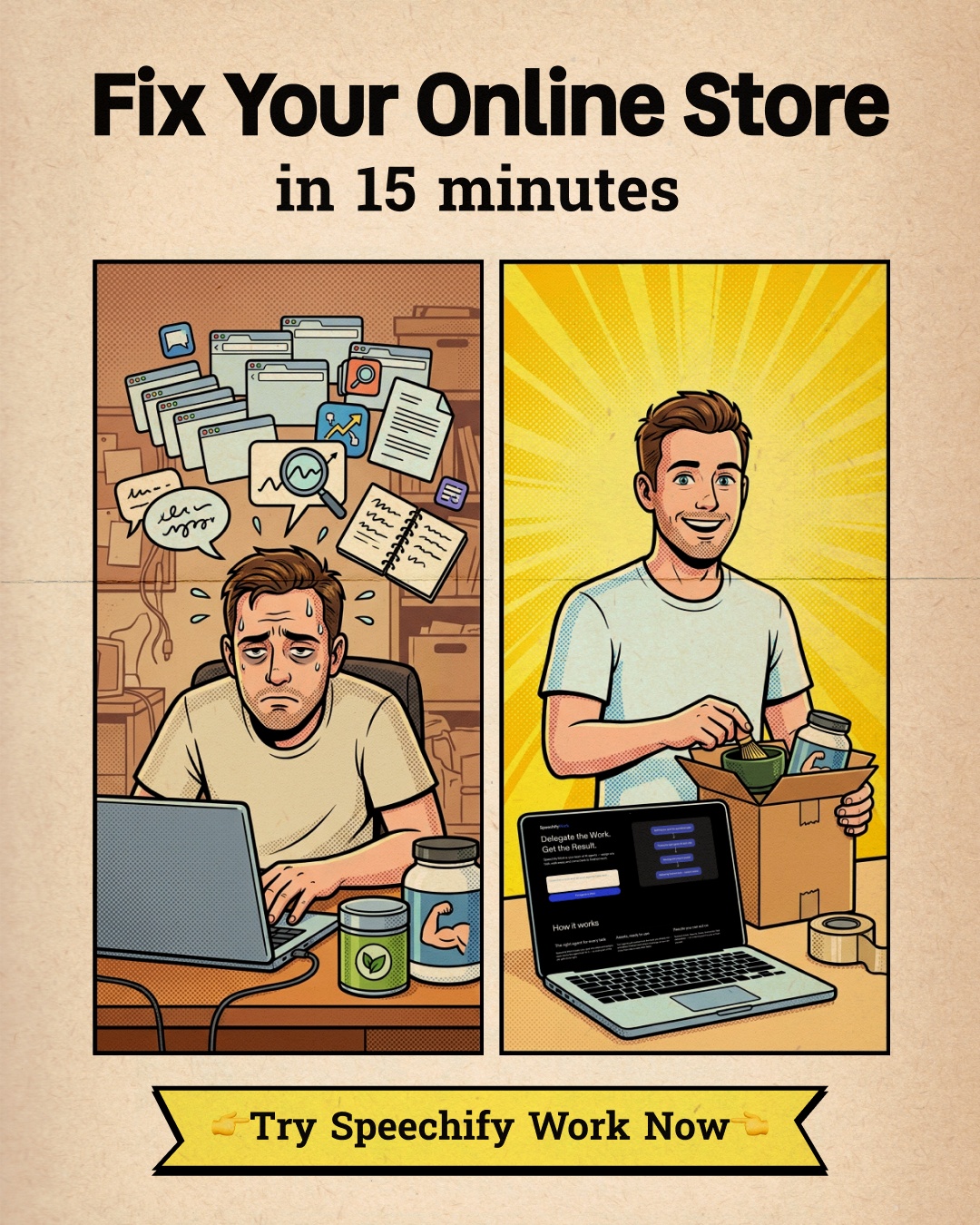 Speechify Work Facebook ad