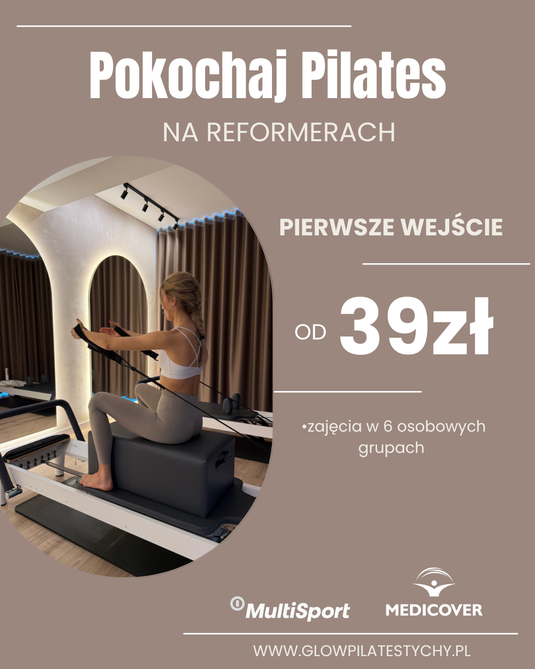 GLOW Pilates Tychy Facebook ad: Smukła sylwetka i mocny kręgosłup już od 39…