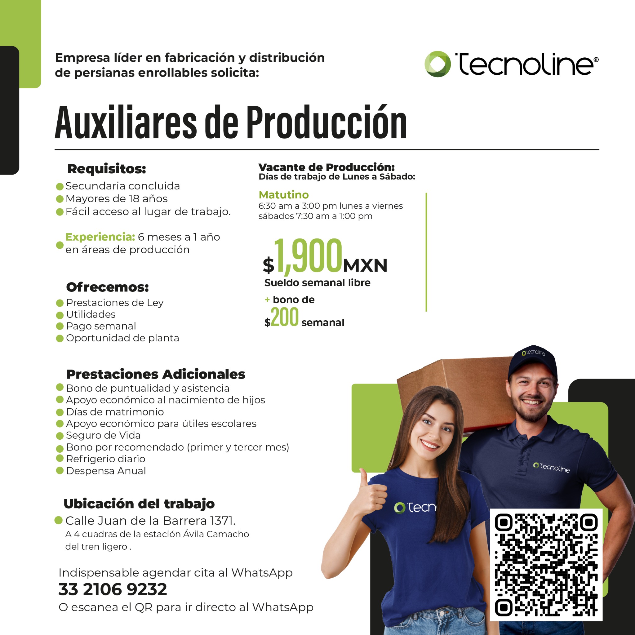 Empleos Tecnoline Facebook ad from Nov 5, 2024