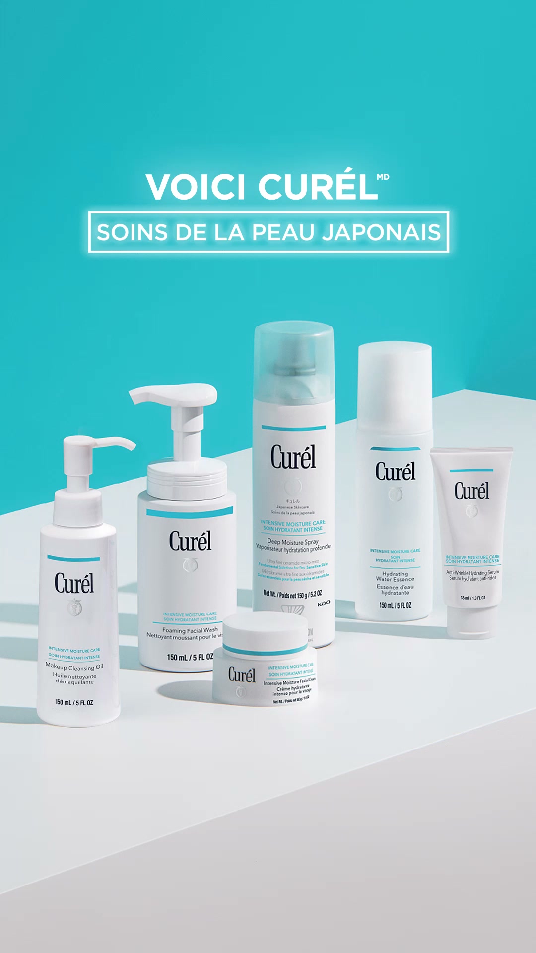 Curél Japanese Skincare Facebook ad: NOUVEAU! Soins Curél avec céramides