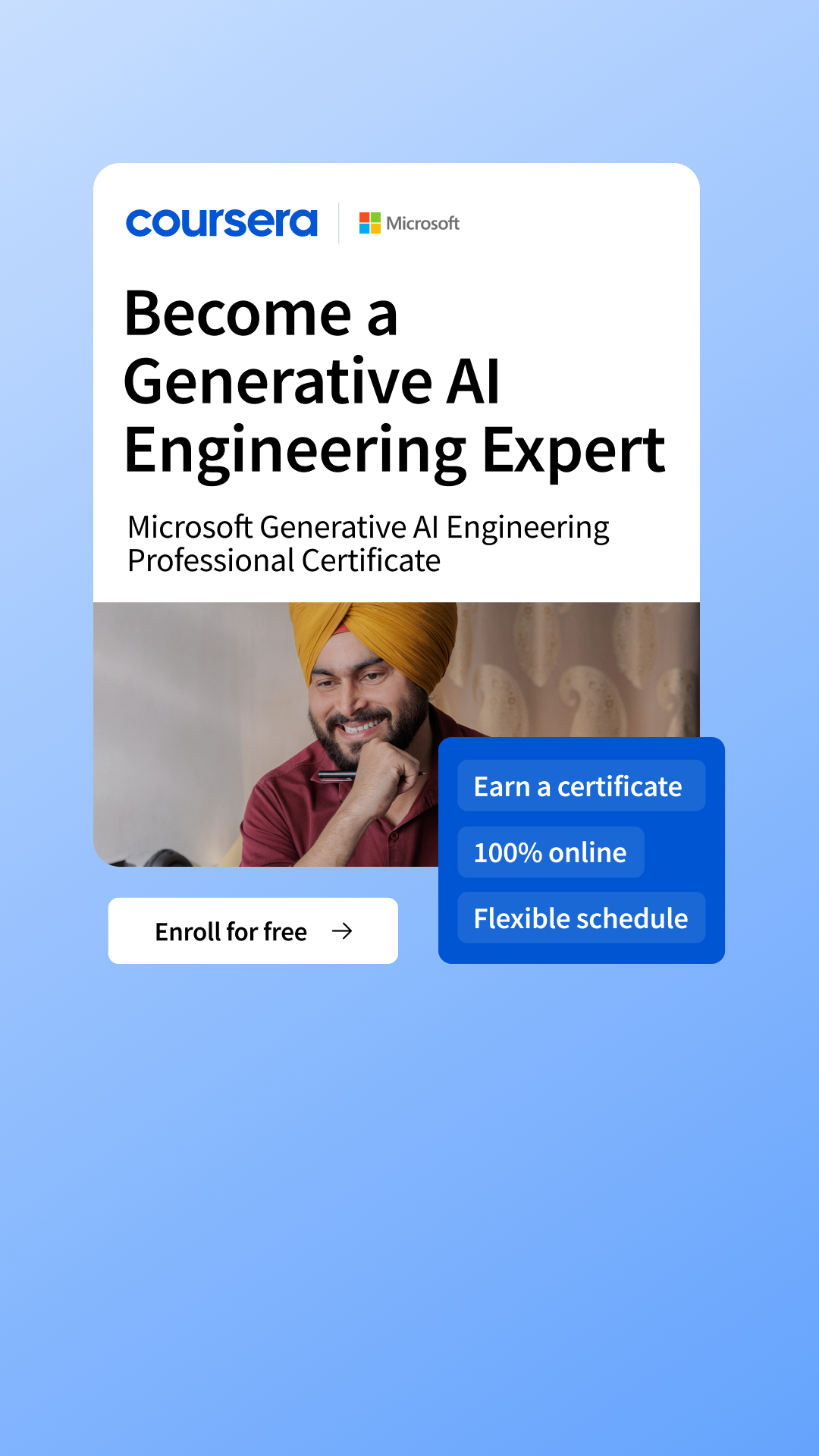 Coursera Facebook ad