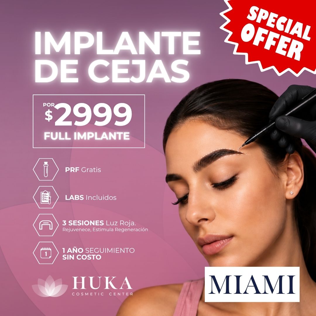 Huka Cosmetic Center Miami Facebook ad: Natural Brow Enhancement