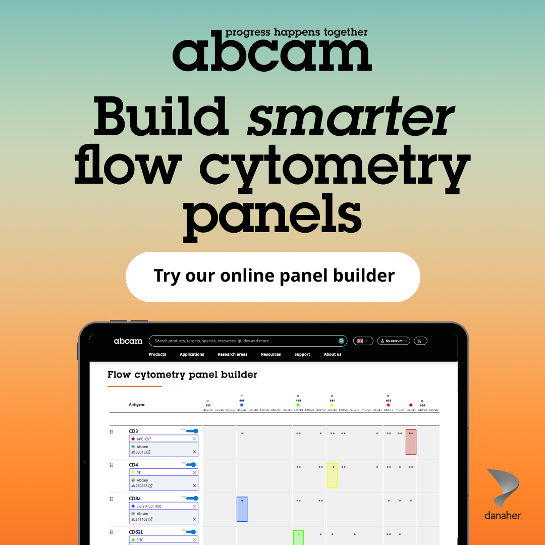 Abcam Facebook ad: Flow cytometry panel design without the compromise