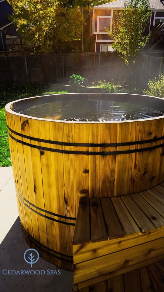 Cedarwood Spas Ltd. Facebook ad: All natural, 100% handmade cedar wood hot tubs.