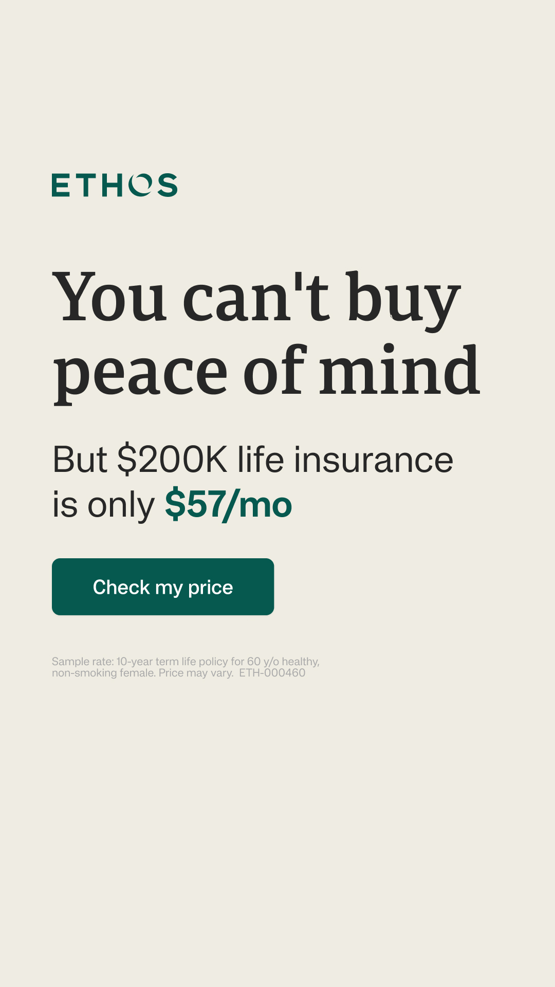 Ethos Facebook ad