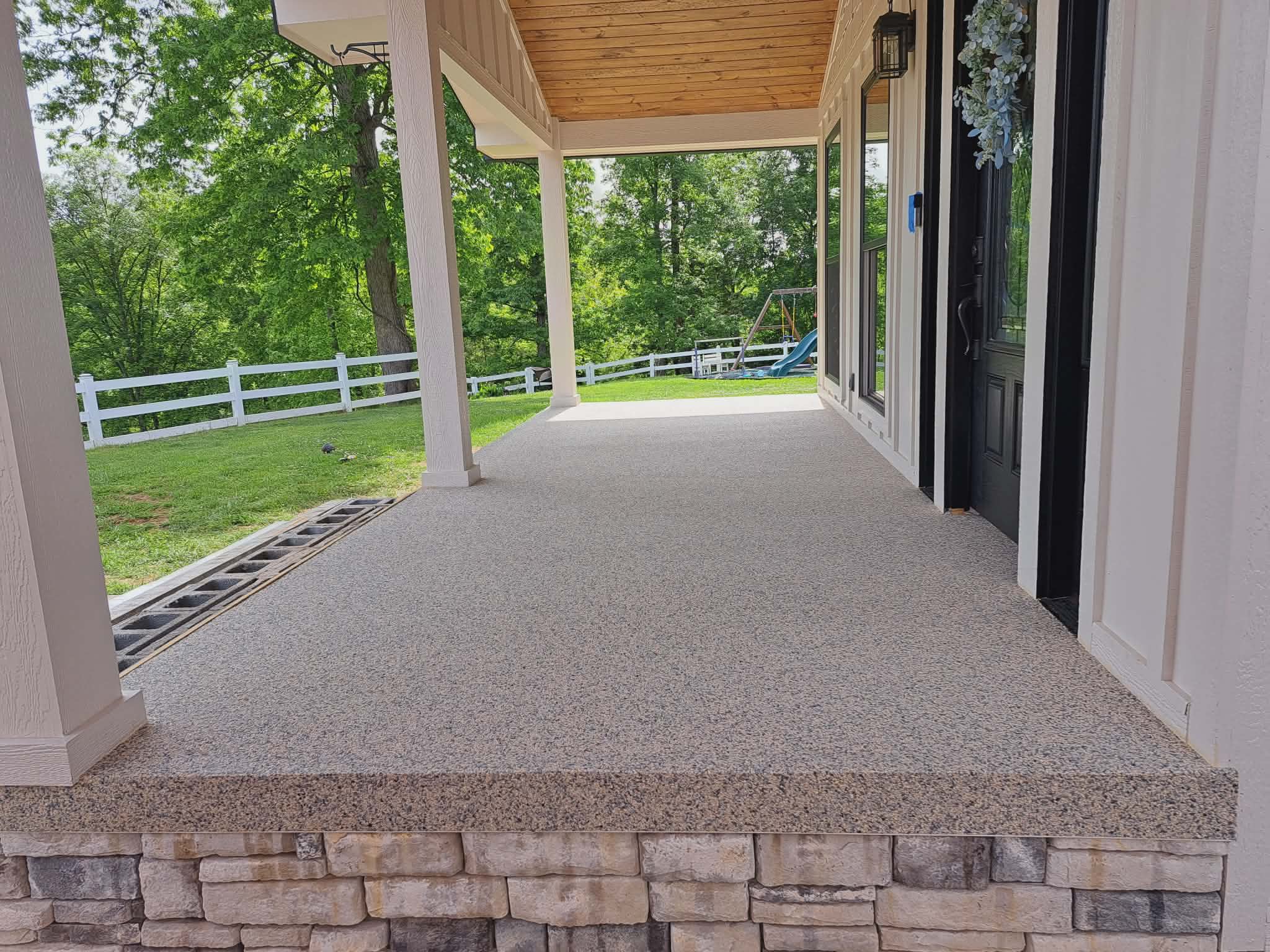 Smoky Mountain Stoneworks Facebook ad: Another Beautiful Resin Rock Porch Completed!