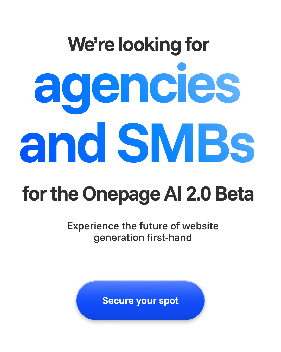 Onepage Facebook ad