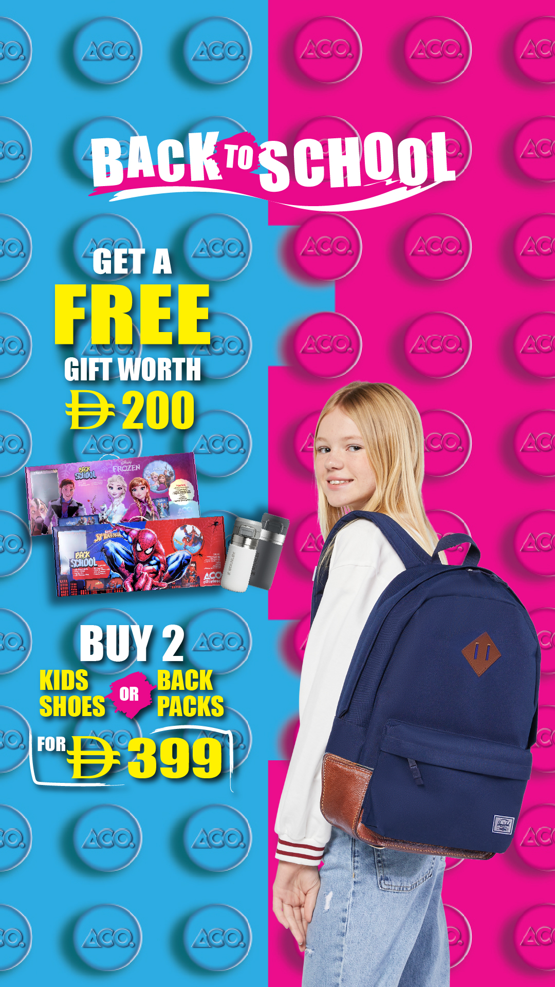 athlete's co. Facebook ad: Buy any 2 school shoes or backpacks and…