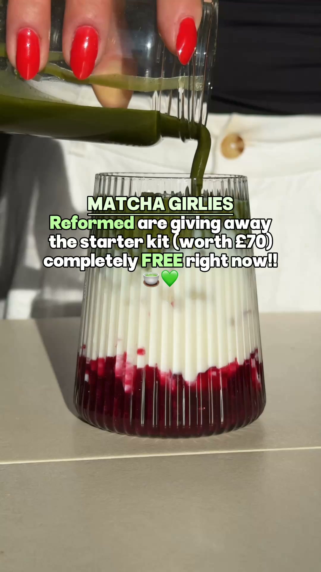 Feel Reformed Facebook ad: Elevate your Matcha