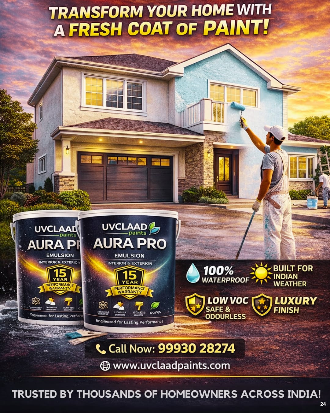 Uvclaad Paints Facebook ad from Mar 25, 2026