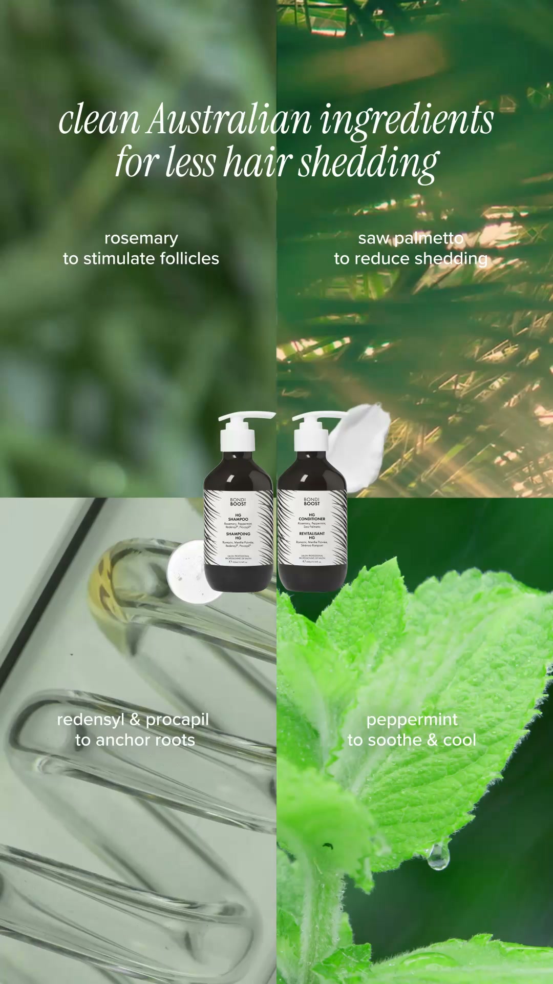 BondiBoost Facebook ad: HG Shampoo & Conditioner