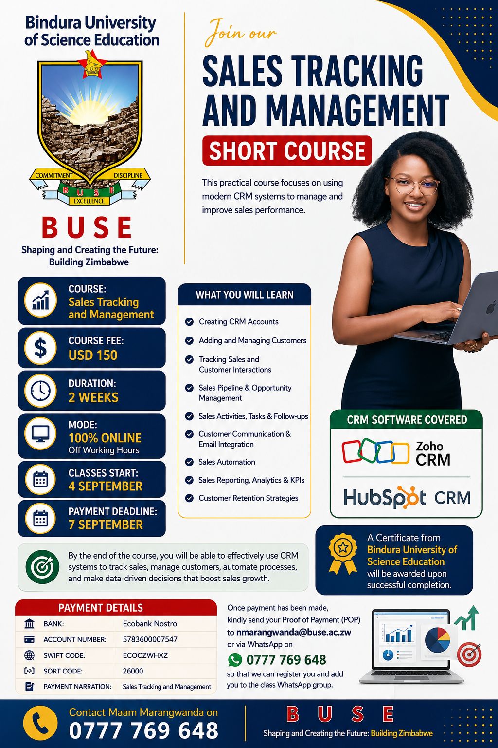BUSE: Marketing Short Courses Facebook ad from Aug 12, 2026