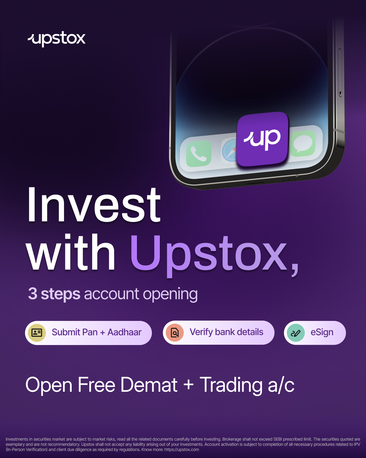 Upstox Facebook ad